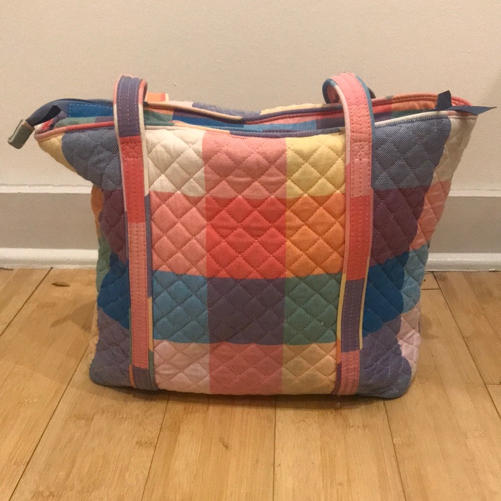 Vera Bradley Colorful Patchwork Quilted Tote Bag
